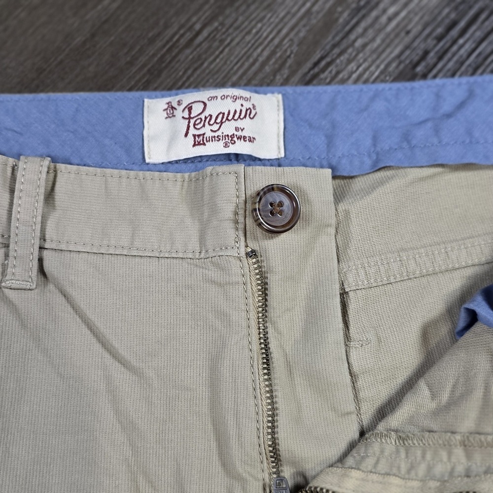 Penguin Pants Mens 34 X 32 Khaki Straight Fit Stretch Chino Casual Workwear